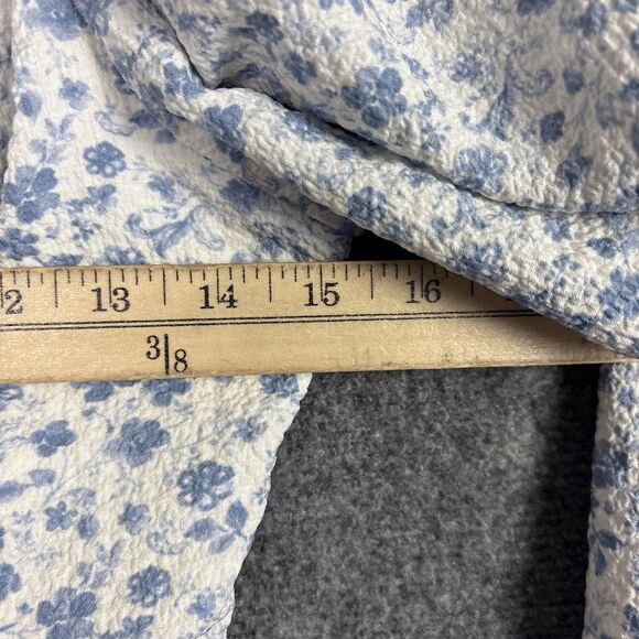 FOREVER 21 Top Blouse  Womens S Blue floral Cottagecore Peasant Y2k Coquette - Picture 5 of 8